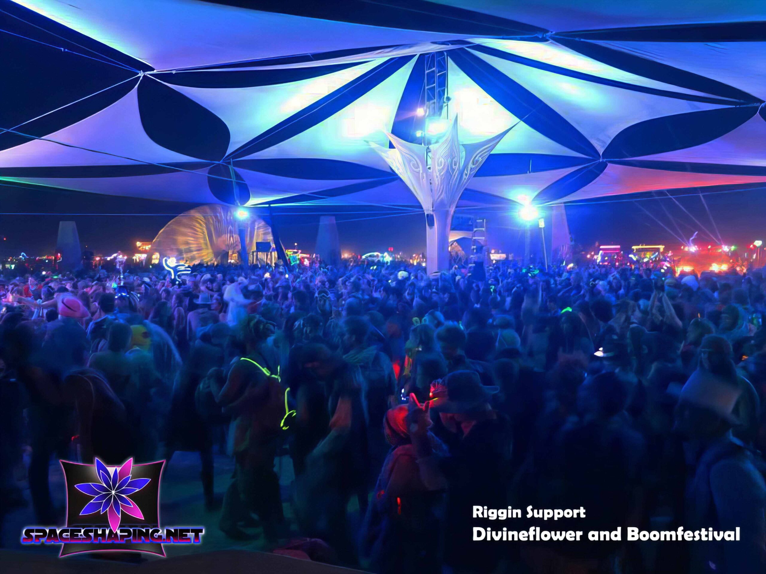 2013 Fractal Village Burning Man - Night View - Shade Structure_134126