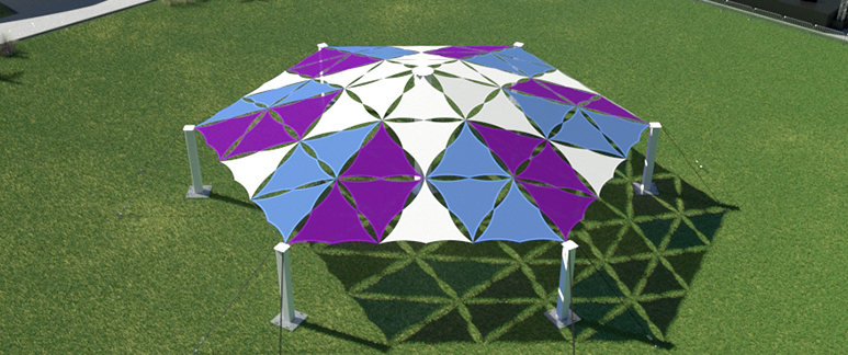 Outdoor Uses of Stretch Shapes Products, stretch panels, stretch screen, stretchy screens, stretch shapes, stretchshapes, festival shade structure, temporary shade structures, stretch sun shade, fabric shade structures, shade structures, stretch shapes activations