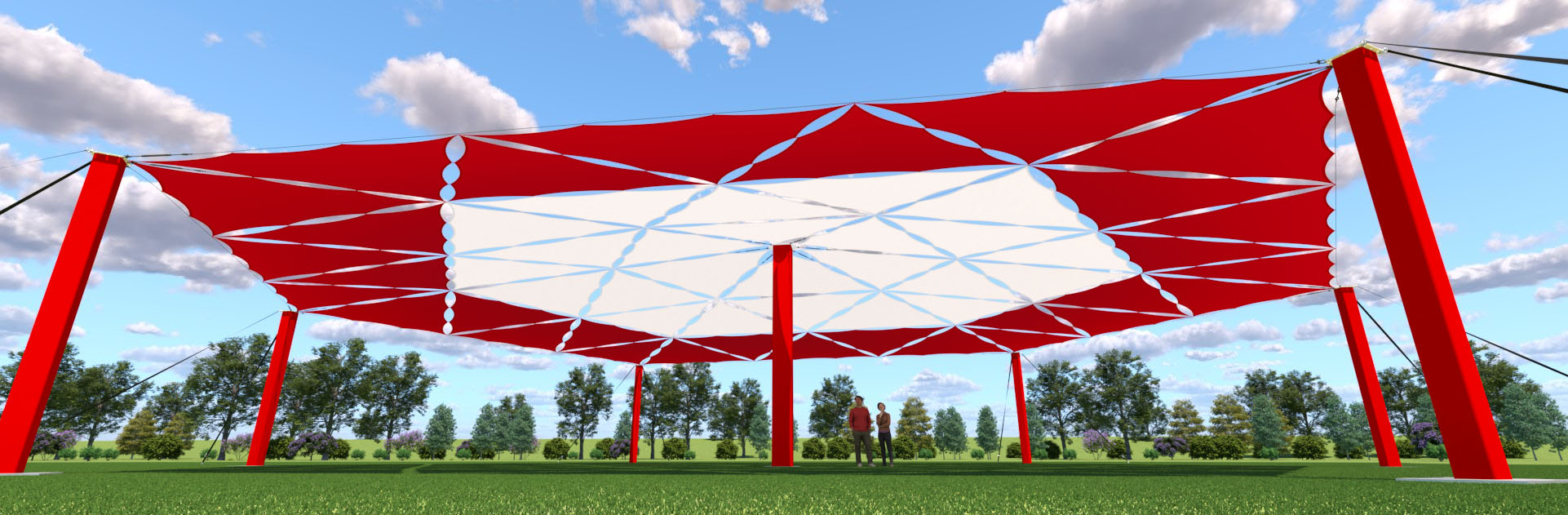 Outdoor Uses of Stretch Shapes Products, stretch panels, stretch screen, stretchy screens, stretch shapes, stretchshapes, festival shade structure, temporary shade structures, stretch sun shade, fabric shade structures, shade structures, stretch shapes activations